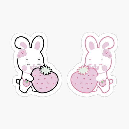 Springtime Bunny Hologram Sticker