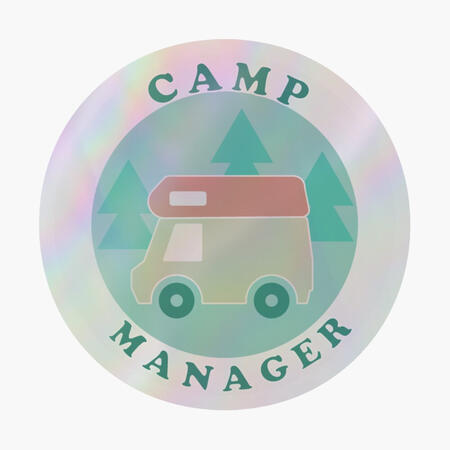Camp Manager Hologram Sticker pocket camp manager badge hologram sticker